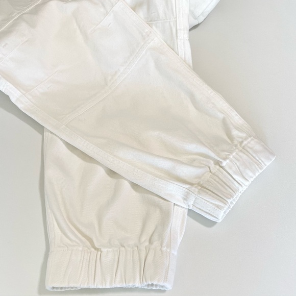 AllSaints Florence Cargo Jogger Pants Organic Twill Cotton Chalk White 8 - Picture 11 of 16